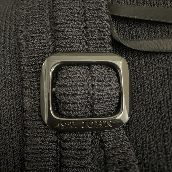 VTG St John Santana Knit Dress Sheath Spaghetti Strap Black Scoop Neck S… - Picture 6 of 10